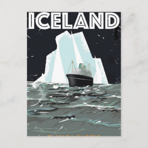 Carte Postale Affiche vintage d'Islande
