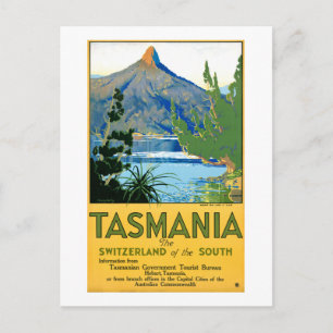 Carte Postale Affiche Vintage voyage de Tasmanie restaurée