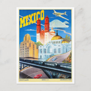 Carte Postale Affiche Vintage voyage mexicaine restaurée