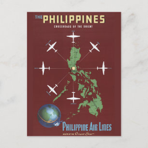 Carte Postale Affiche Vintage voyage Pour Philippine Air Lines