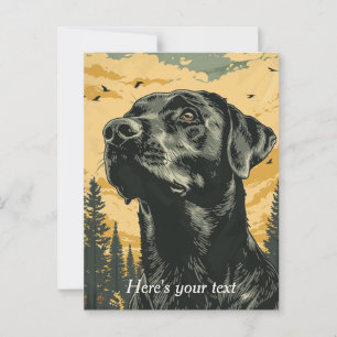 Carte Postale Affiches personnalisées de vieux Labradors noirs