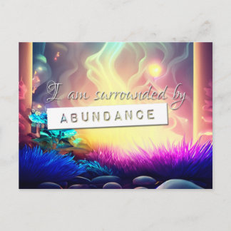 Carte Postale Affirmation d'abondance de la loi d'attraction Rei