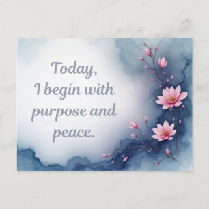 Carte Postale Affirmation Inspirante Fleur Rose