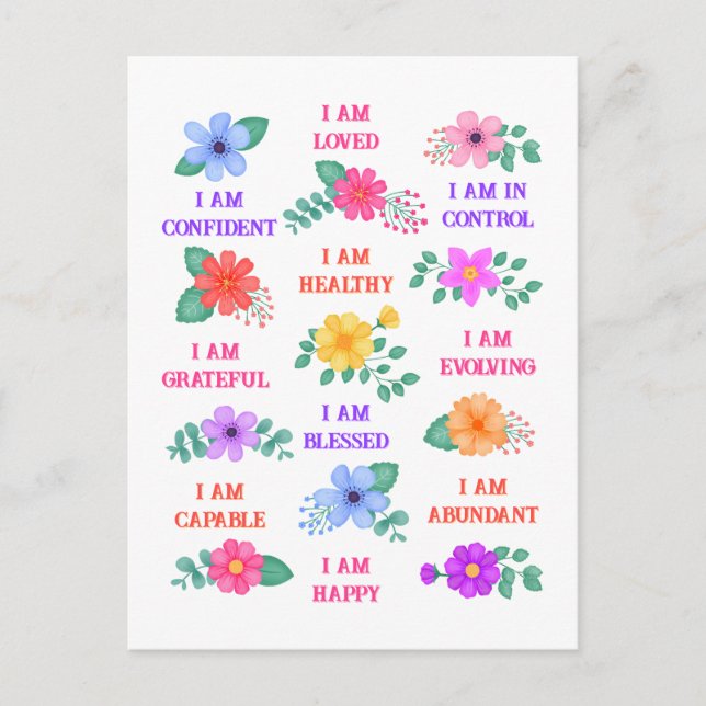Carte Postale Affirmation personnalisable Motivation inspiration (Devant)