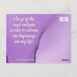 Carte Postale Affirmation Positive Abandonner la Douleur et la C