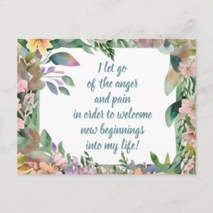 Carte Postale Affirmation Positive Laissant Partir De Douleur Et