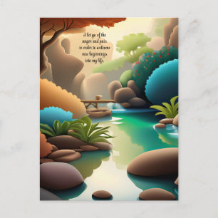 Carte Postale Affirmation Positive Laissant Partir De Douleur Et