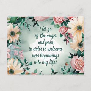 Carte Postale Affirmation Positive Laissant Partir De Douleur Et