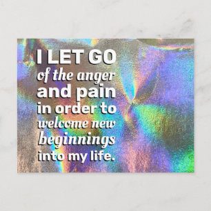 Carte Postale Affirmation Positive Laissant Partir De Douleur Et
