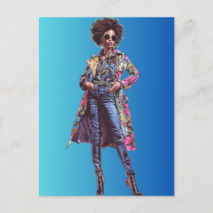 Carte Postale African American Black Queen Melanin Sista Shopp