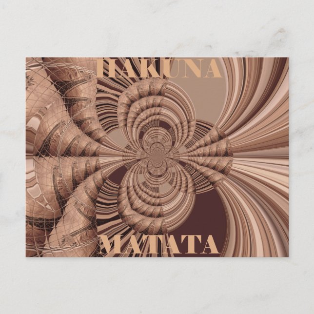 Carte Postale African Hakuna Matata Fractal Art Print/Graphic (Devant)
