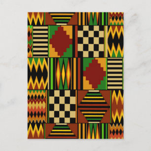 Carte Postale African Royal Kente Cloth Design