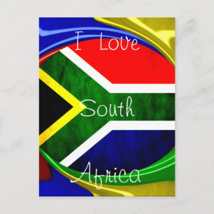 Carte Postale Afrique du Sud Drapeau : Motif dynamique à balayag