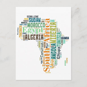 Carte Postale Afrique Word Art