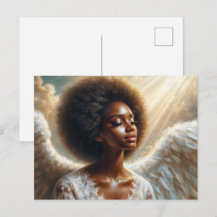 Carte Postale Afro Angel in Light - Ethereal Black Woman