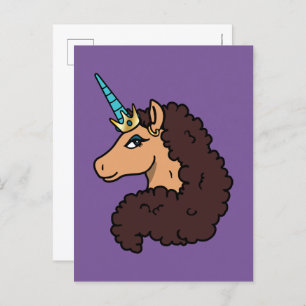 Carte Postale Afro Unicorn Divin