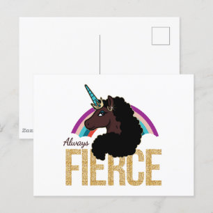 Carte Postale Afro Unicorn   Magique - Toujours fière