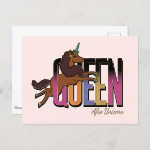 Carte Postale Afro Unicorn Queen Design