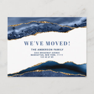 Carte Postale Agate doré moderne Marbre Moving Annonce