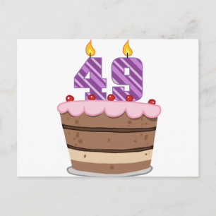 Carte Postale Âge 49 sur gâteau d'anniversaire