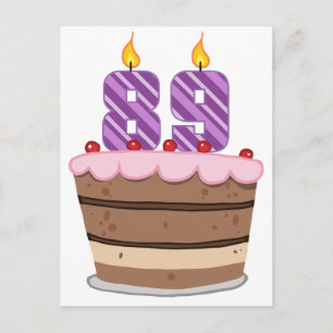 Carte Postale Age 89 on Birthday Cake