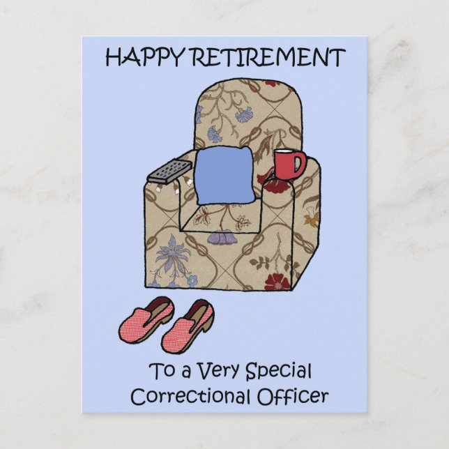 Carte Postale Agent de correction Bonne retraite (Devant)