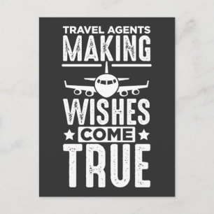 Carte Postale Agent de voyage Personnel de vol de l'avion Humour