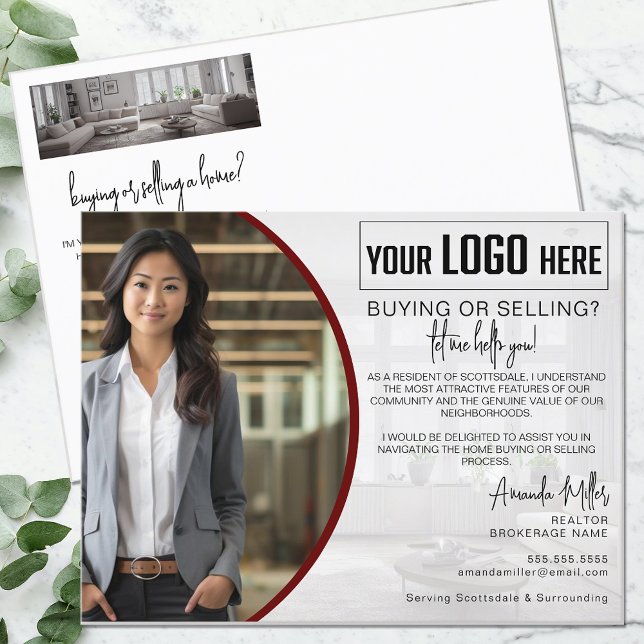 Carte Postale Agent immobilier de courtier de logos personnalisé (Créateur téléchargé)