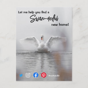Carte Postale agent immobilier marketing cygne merveilleux génia