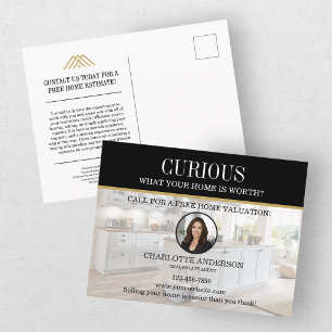 Carte Postale Agent Immobilier Photo Or Noir Entreprise