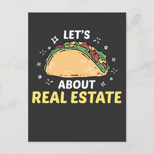 Carte Postale Agent immobilier Taco Broker immobilier Foodie (Devant)
