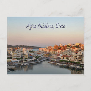 Carte postale Agios Nikolaos vue coucher de soleil