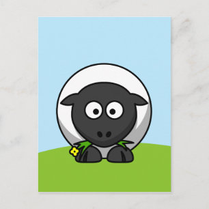 Carte Postale Agneau de dessin animé mignon
