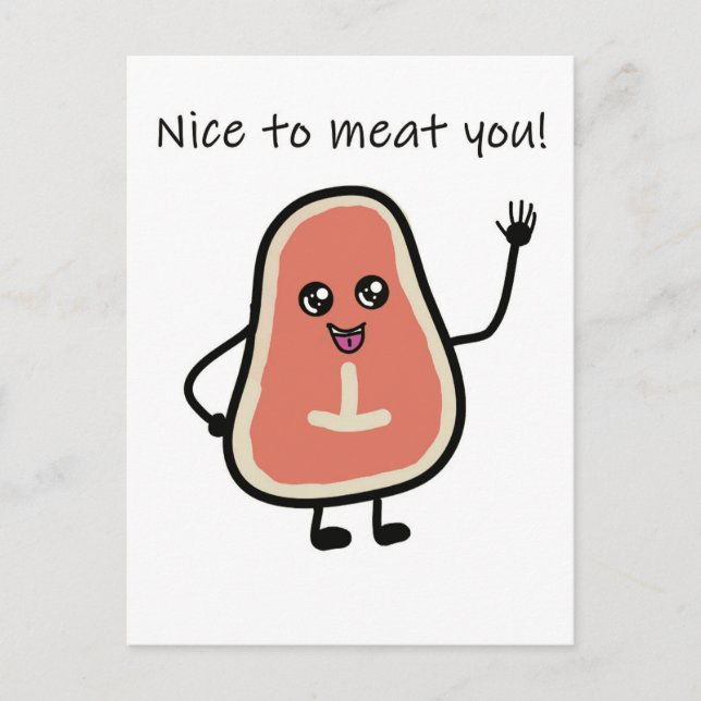 Carte Postale Agréable à la viande vous post-traversée (Devant)