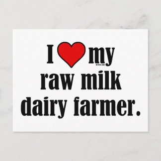 Carte Postale Agriculteur de lait cru de coeur