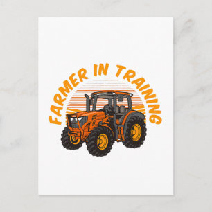 Carte Postale Agriculteur drôle de l'avenir en formation Tracteu