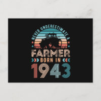 Agriculteur né 1943 80e Anniversaire Cadeau d'agri