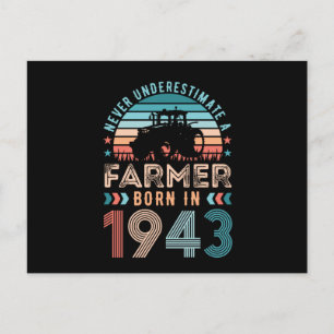 Carte Postale Agriculteur né en 1943 80e Anniversaire Cadeau d'a