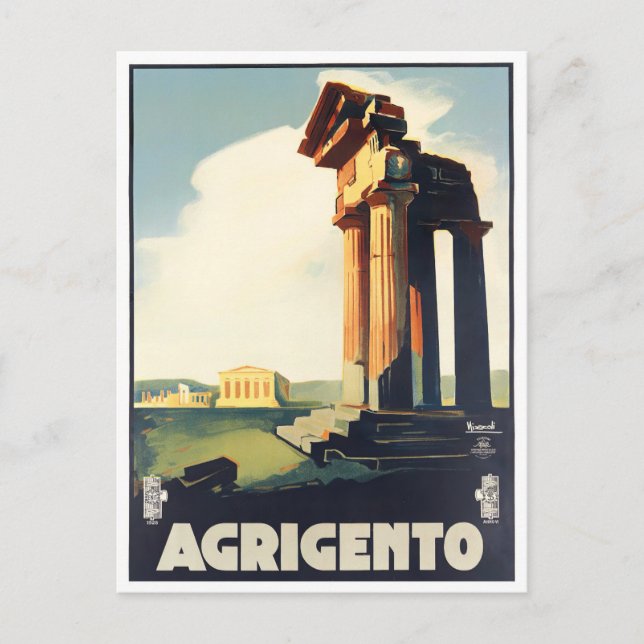 Carte Postale Agrigente Italie voyage millésime (Devant)