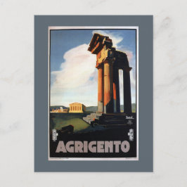 Carte Postale Agrigento Vintage Italien Travel Poster