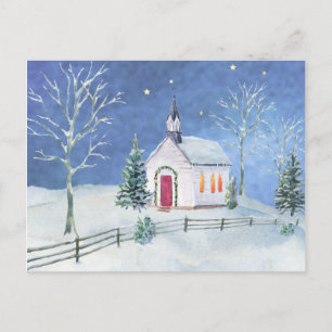 Carte Postale Agritourisme Rustic Church scène de Noël