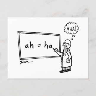 Carte Postale Ah ! Drôle Humour de dessin animé STEM Math Scienc