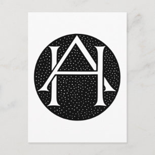 Carte Postale AH Monogramme pour les initiales / lettres AH.