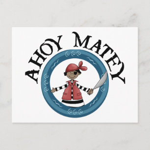 Carte postale Ahoy Matey Patcheye Pirate