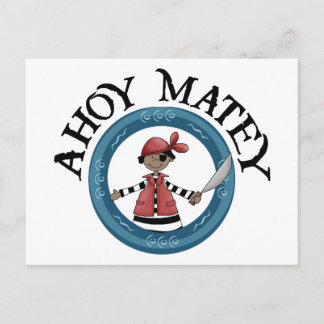 Carte postale Ahoy Matey Patcheye Pirate