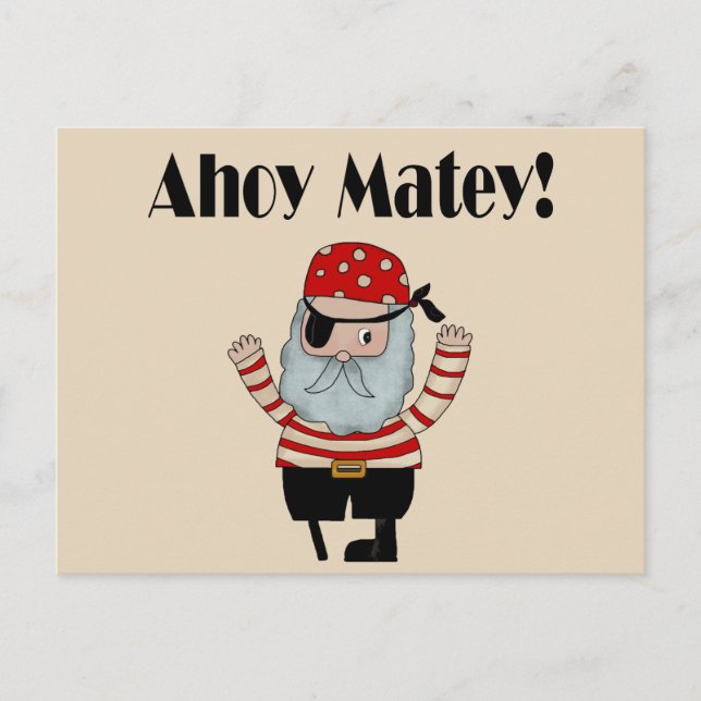 Carte Postale Ahoy Matey pirate (Devant)