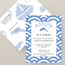 Ahoy Nautical C'est un garçon Baby shower Invitati