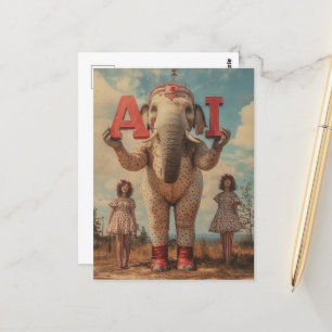 Carte Postale AI Circus Elephant