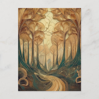 Carte Postale AI Les arbres d'or