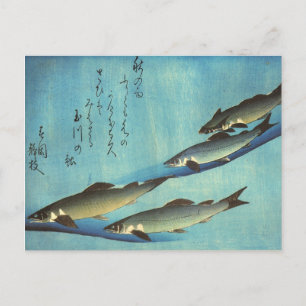 Carte Postale Ai (Trout) - Estampe japonaise de poissons de Hiro